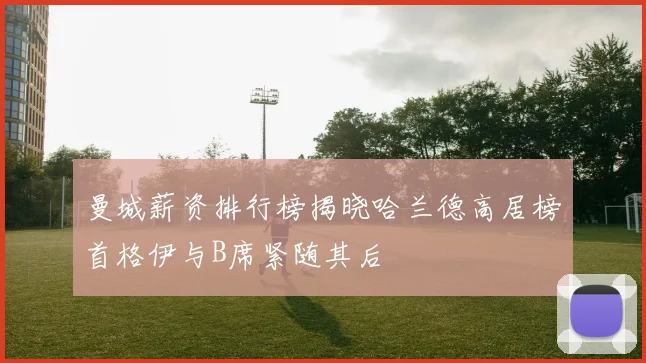 曼城薪资排行榜揭晓哈兰德高居榜首格伊与B席紧随其后